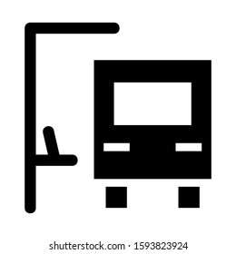 bus stop icon isolated sign symbol vector illustration - high quality black style vector icons

