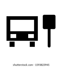 bus stop icon isolated sign symbol vector illustration - high quality black style vector icons
