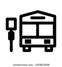 bus stop icon isolated sign symbol vector illustration - high quality black style vector icons
