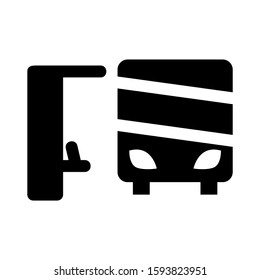 bus stop icon isolated sign symbol vector illustration - high quality black style vector icons
