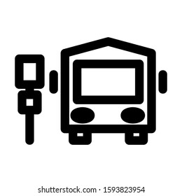 bus stop icon isolated sign symbol vector illustration - high quality black style vector icons
