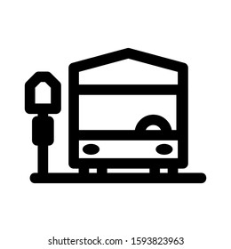 bus stop icon isolated sign symbol vector illustration - high quality black style vector icons
