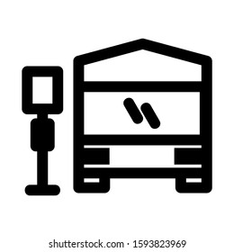 bus stop icon isolated sign symbol vector illustration - high quality black style vector icons
