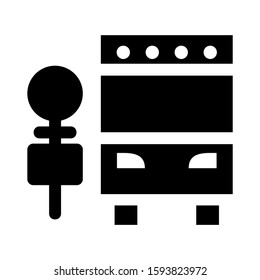 bus stop icon isolated sign symbol vector illustration - high quality black style vector icons

