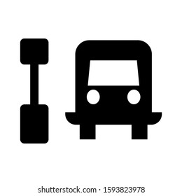 bus stop icon isolated sign symbol vector illustration - high quality black style vector icons
