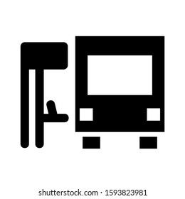 bus stop icon isolated sign symbol vector illustration - high quality black style vector icons
