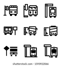 bus stop icon isolated sign symbol vector illustration - Collection of high quality black style vector icons
