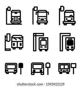 bus stop icon isolated sign symbol vector illustration - Collection of high quality black style vector icons
