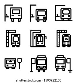 bus stop icon isolated sign symbol vector illustration - Collection of high quality black style vector icons
