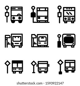 bus stop icon isolated sign symbol vector illustration - Collection of high quality black style vector icons
