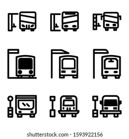 bus stop icon isolated sign symbol vector illustration - Collection of high quality black style vector icons
