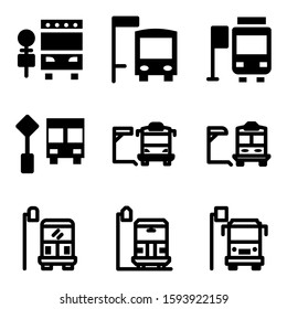 bus stop icon isolated sign symbol vector illustration - Collection of high quality black style vector icons
