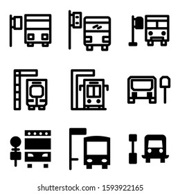 bus stop icon isolated sign symbol vector illustration - Collection of high quality black style vector icons
