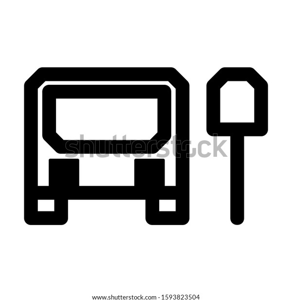 bus stop icon isolated sign\
symbol vector illustration - high quality black style vector\
icons\
