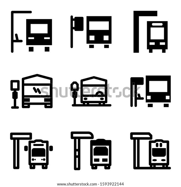 bus stop icon\
isolated sign symbol vector illustration - Collection of high\
quality black style vector\
icons\
