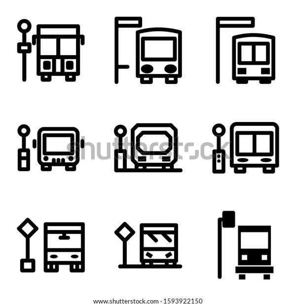 bus stop icon\
isolated sign symbol vector illustration - Collection of high\
quality black style vector\
icons\
