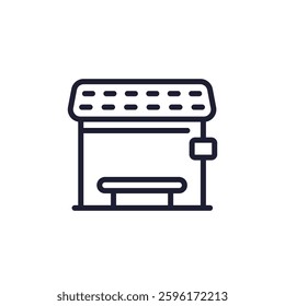 bus stop icon in line design