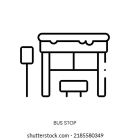 bus stop icon. Linear style sign isolated on white background. Vector illustration