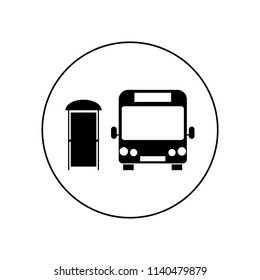 Bus stop icon, logo