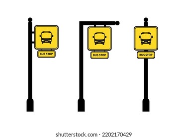 bus stop icon on white background