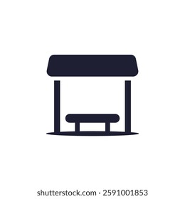 bus stop icon, pictogram on white