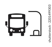 Bus stop icon. Place For Passengers To Board Or Get Off From A Bus. isolated on white background. vector illustration