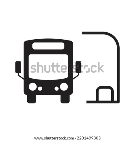 Bus stop icon. Place For Passengers To Board Or Get Off From A Bus. isolated on white background. vector illustration