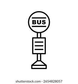 Bus stop icon. Retro bus stop sign.