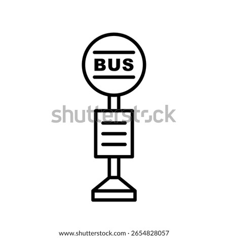 Bus stop icon. Retro bus stop sign.