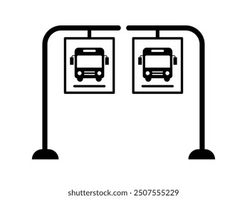 Bus stop icon, Bus stop road sign collection. Flat design. Vector illustration.