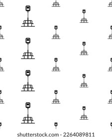 Bus Stop Icon Seamless Pattern, Designated Place For Passengers To Board Or Get Off From A Bus Vector Art Illustration