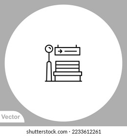 Bus stop icon sign vector,Symbol, logo illustration for web and mobile