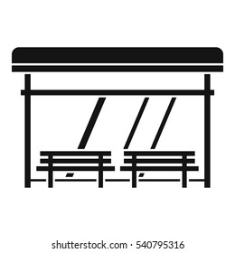 Bus stop icon. Simple illustration of bus stop vector icon for web