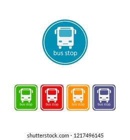 Bus stop icon (symbol) on white background.