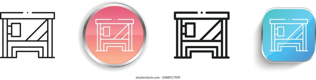bus stop icon. Thin Linear, Regular and Button Style Design Isolated On White Background