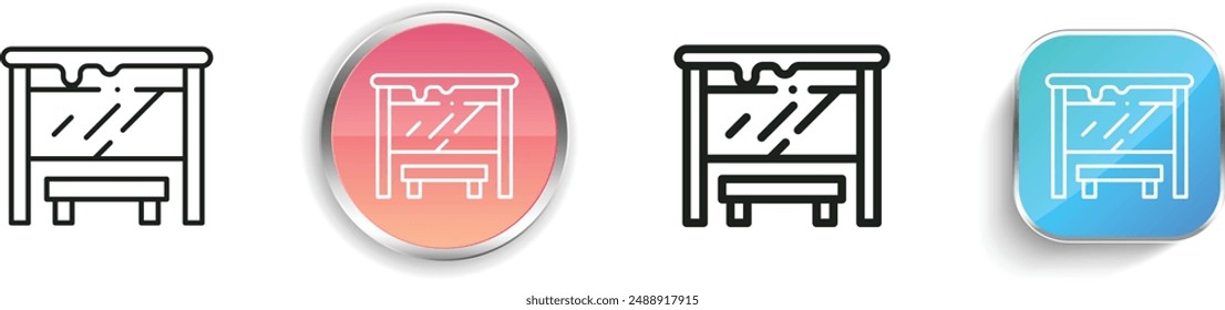 bus stop icon. Thin Linear, Regular and Button Style Design Isolated On White Background