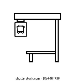 Bus stop icon in trendy flat style