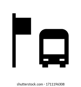 Bus stop icon in trendy line style.