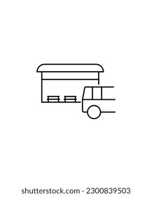 icono de parada de bus, icono de mejor línea vector.
