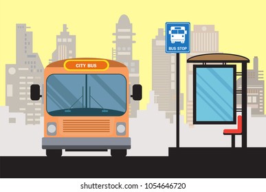 bus stop, Bus icon, vector illustration