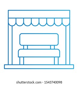 Bus stop Icon, Vector Illustration, Education Colour Outline