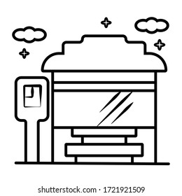 Icono de parada de bus ilustración vectorial foto
