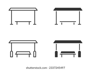 Bus stop icon. Vector illustration.