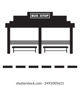 bus stop icon vector illustration symbol design