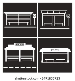 bus stop icon vector illustration symbol design