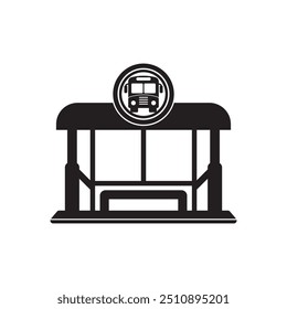 bus stop icon vector illustration symbol design