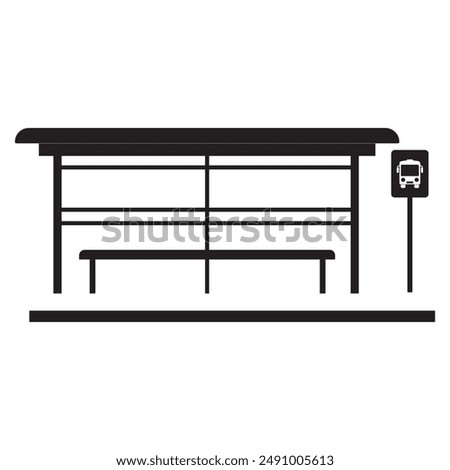 bus stop icon vector illustration symbol design