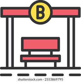 Bus Stop icon vector image. Suitable for mobile application web application and print media.
