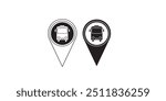 Bus stop icon. Vector bus location sign. Rounded bus station symbol.