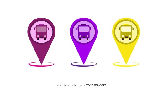 Bushaltestelle-Symbol. Positionsschild des Vektorbusses. Symbol für abgerundete Bushaltestellen.